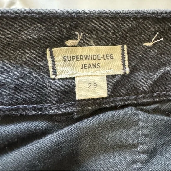 Madewell Black Super Wide Leg Jeans size 29 - Picture 8 of 9